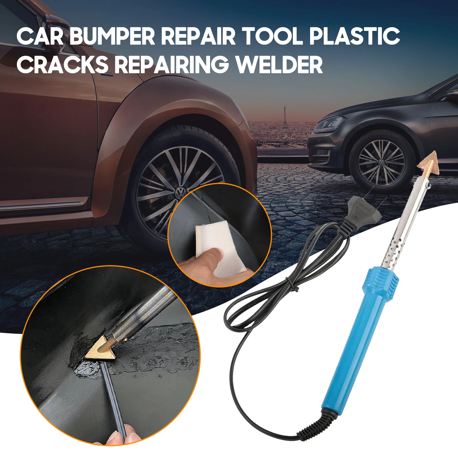 Kit di saldatura in plastica 80W saldatore con rete metallica cacciavite per carta vetrata paraurti per auto strumento di riparazione per Kayak saldatore per crepe in plastica