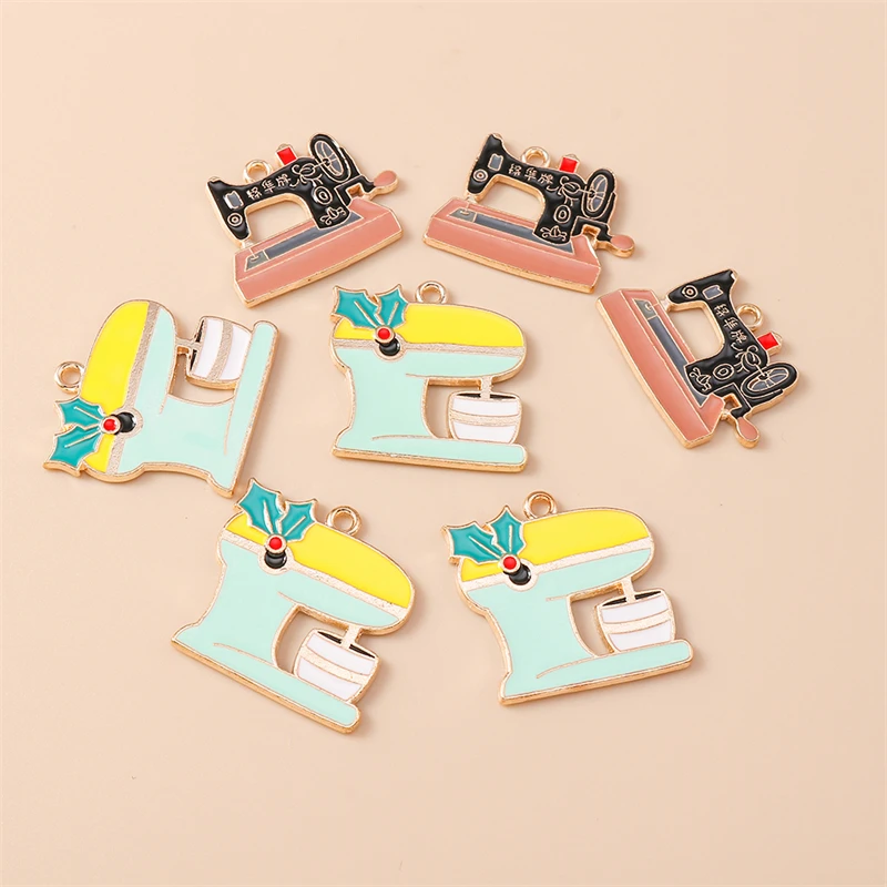 

20pcs Cute Enamel Sewing Machine Charms Pendants for Jewelry Making Drop Earrings Necklaces Bracelets DIY Crafts Accessories