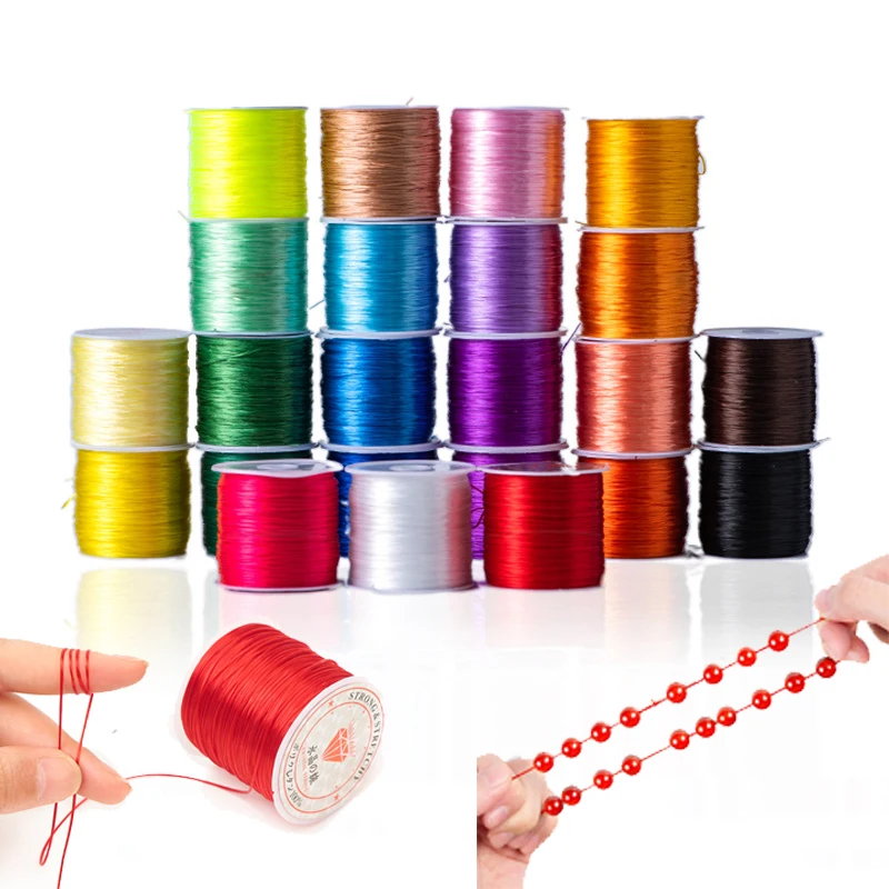 40 m/rolka elastyczny kryształ frezowanie przewód linia do bransoletki Stretch nici ciąg naszyjnik linia DIY Craft biżuteria do szycia linia produkcyjna