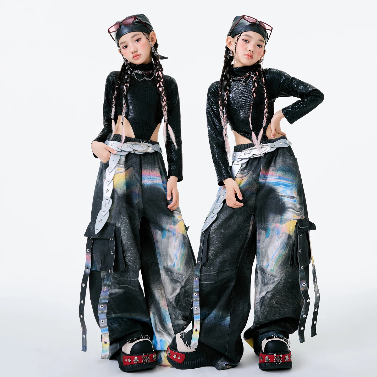 Kids Prestaties Hip Hop Kleding Street Wear Meisjes Jazzdans Kostuum Kinderen Ballroom Danswedstrijd Pakken XS10432