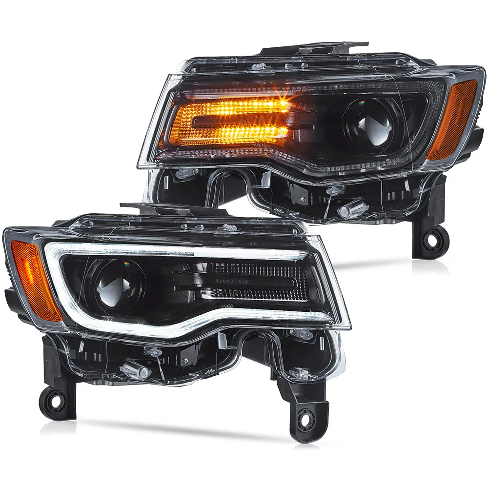 Vland 2014-2022 Grand Cherokee (WK2) LED koplampen met startanimatie/blauwe DRL