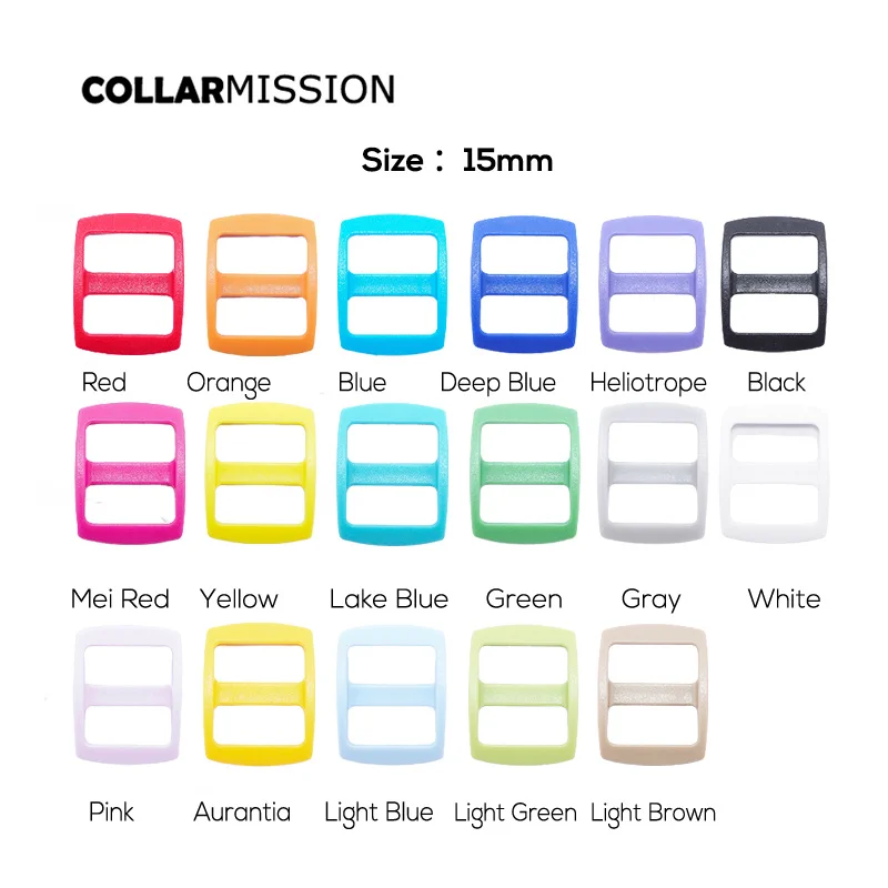 1pc Retailing colorful plastic Tri-Glid clasp  side release for 15mm Webbing diy dog collar accessory buckle 17 colours