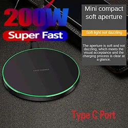 200W Wireless Charger Pad Stand for iPhone 15 14 13 12 11 X XR Samsung S22 S21 Xiaomi Phone Chargers Fast Charging Dock Station