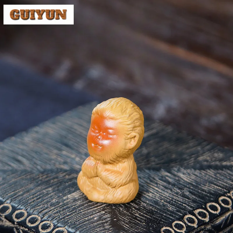 

Yixing Zisha Buddha Series Monkey Tea Pet Luxury Exquisite Miniatures Tea Figurine Play Toys Tea Statue Ornaments Workmanship