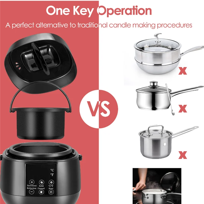 Fabricação de velas pote de derretimento de cera diy derretedor de cera para fazer velas display de temperatura led para adultos iniciantes plugue da ue hy