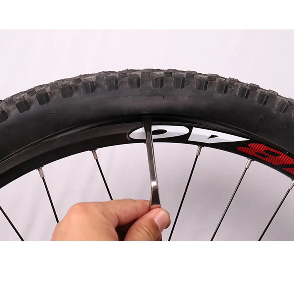 

4Pcs Chromed Carbon Steel Tire Breaker Tool Bike Tyre Pry Bar Arc Design Spoke Hook Sturdy for Multiple Cycling Repairs
