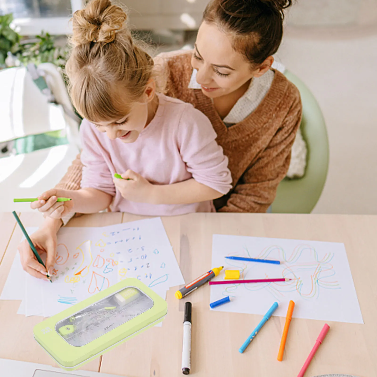 

1 Set Geometry Drawing Tool Kit Compass Ruler Protractor School Supply Measuring Set For Students Engineers Architecture Math