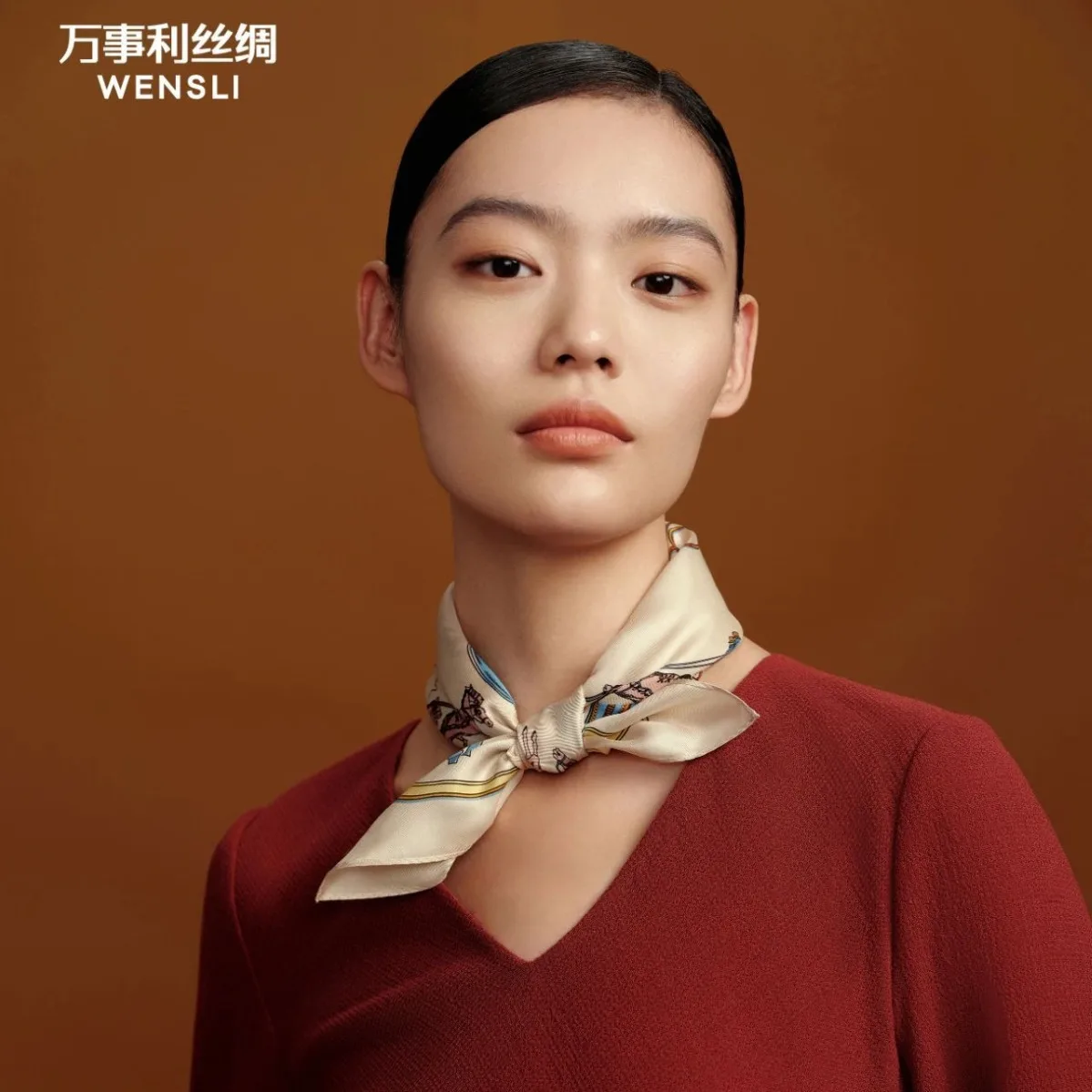 

Wensli новый квадратный шарф с двусторонним принтом, шелковый шарф для костюмов, женский шелковый квадратный шарф