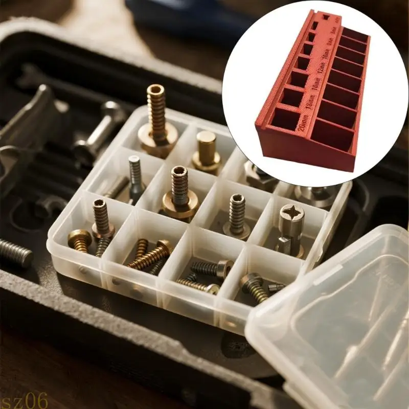 Q2Q4 Transportable Multiple Layer Screw Nut Sorting Box Label Friendly Strong Tool Planner