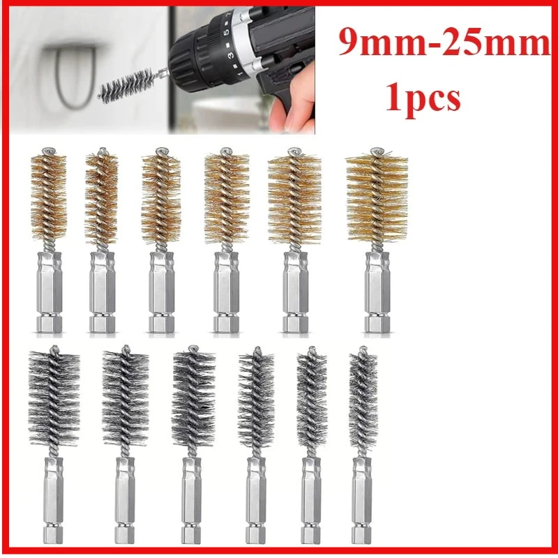 

9mm-25mm Stainless Steel Wire Brush,Drilling Cleaning Brush Set 1/4 Inch Hexagonal Handle, Grinding Polishing Rust Removal Tools