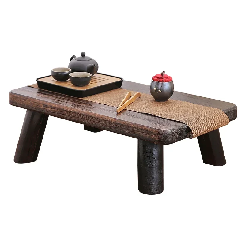 %Small Japanese Tea Table Traditional Rectangle Paulownia Wood Asian Antique Furniture Living Room Low Floor Table For Dining