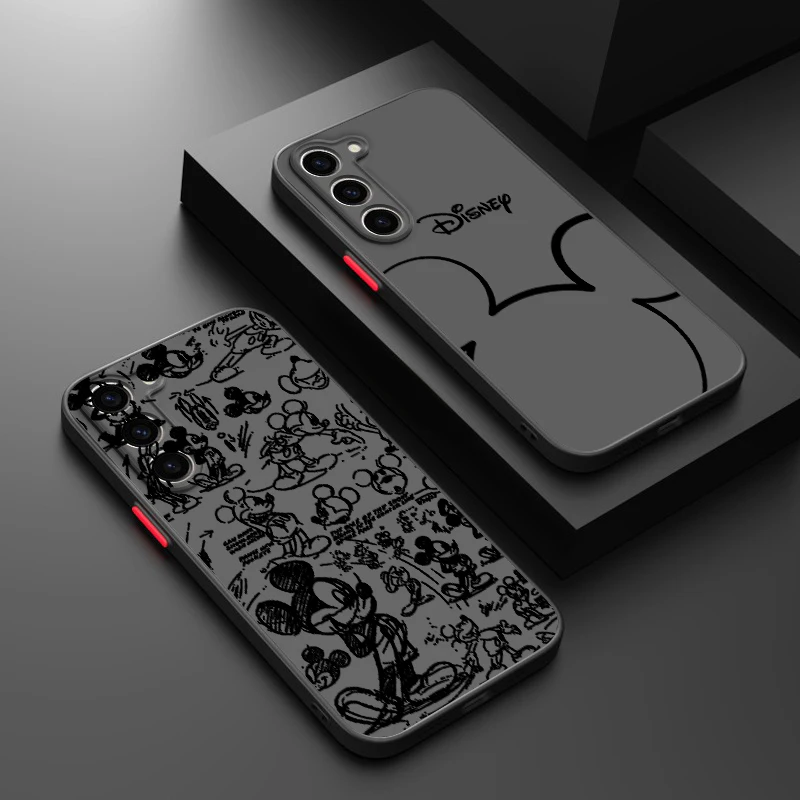 Disney Mickey Anime Logo For Samsung Galaxy A91 A81 A73 A72 A55 A54 A53 A52 A50 A32 Matte Frosted Translucent Phone Case