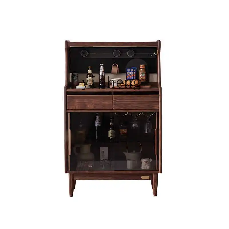 

TQH North American Side Cabinet Solid Wood Modern Simple Tea Cabinet Rock Slab Storage Multi-functional Wine Cabinet