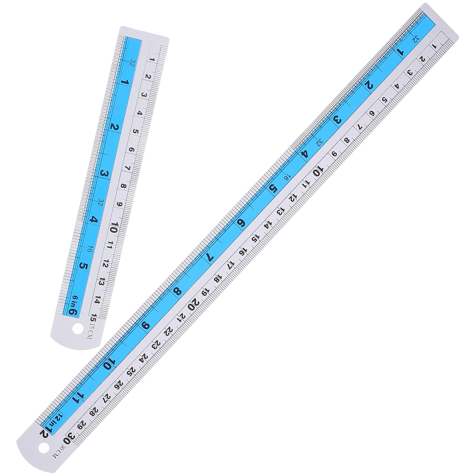 

2pcs Ruler Set Aluminum Straight Measuring Tool for Architects Engineers Students Metric Conversion