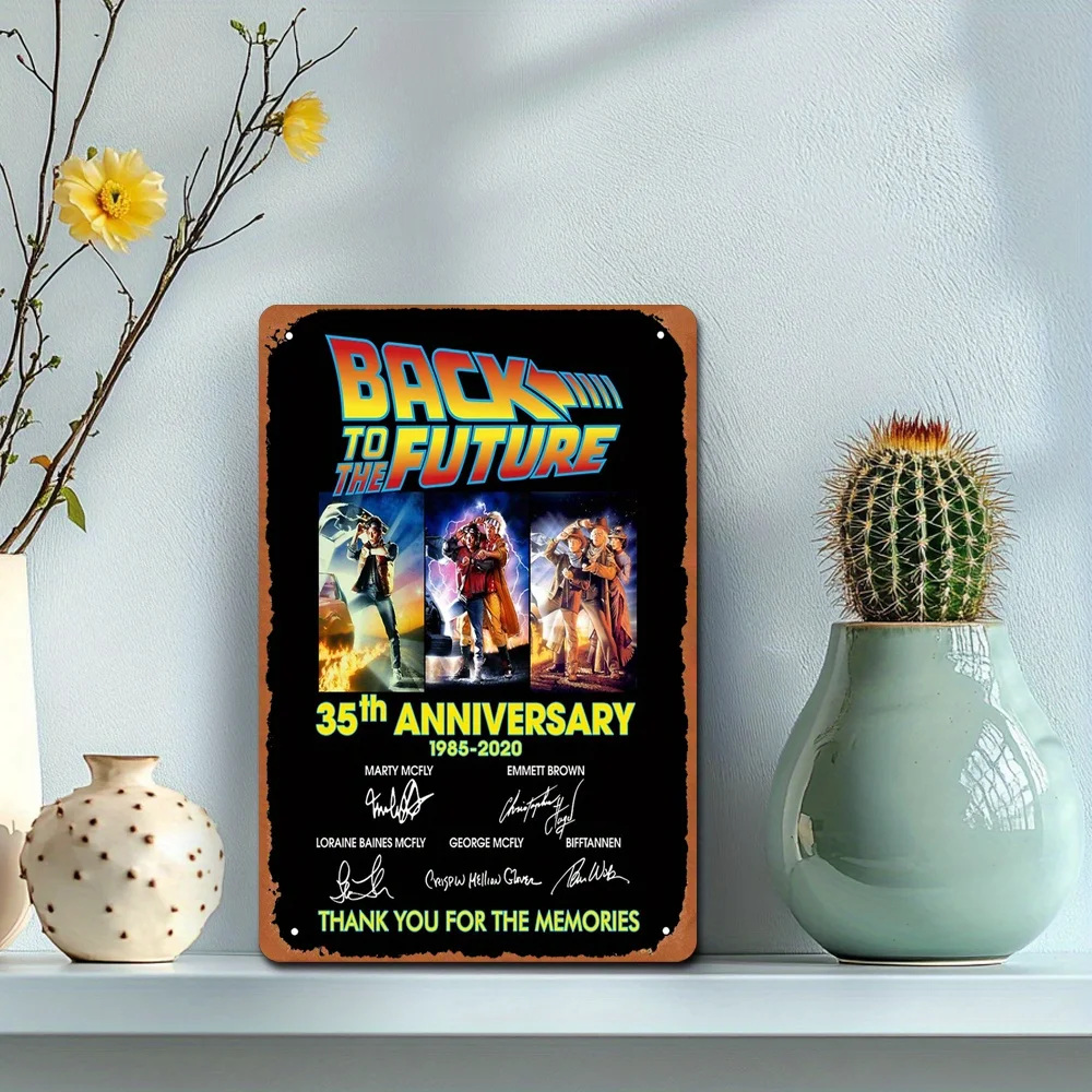 العودة إلى المستقبل لافتة عتيقة 35 - لوحة حديدية لفيلم 1985-2020 - لوحة فنية
