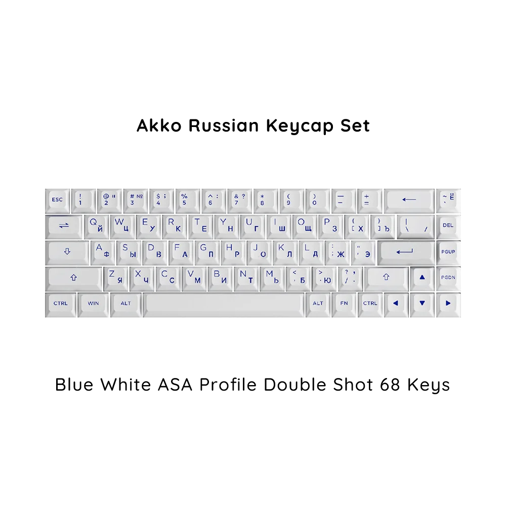 Akko Russische Keycap Set ASA/OEM/Cherry Profiel 61 68 84 88 108 Toetsen Geperforeerde PBT Double Shot Mechanisch Toetsenbord Cyrillische Keycaps