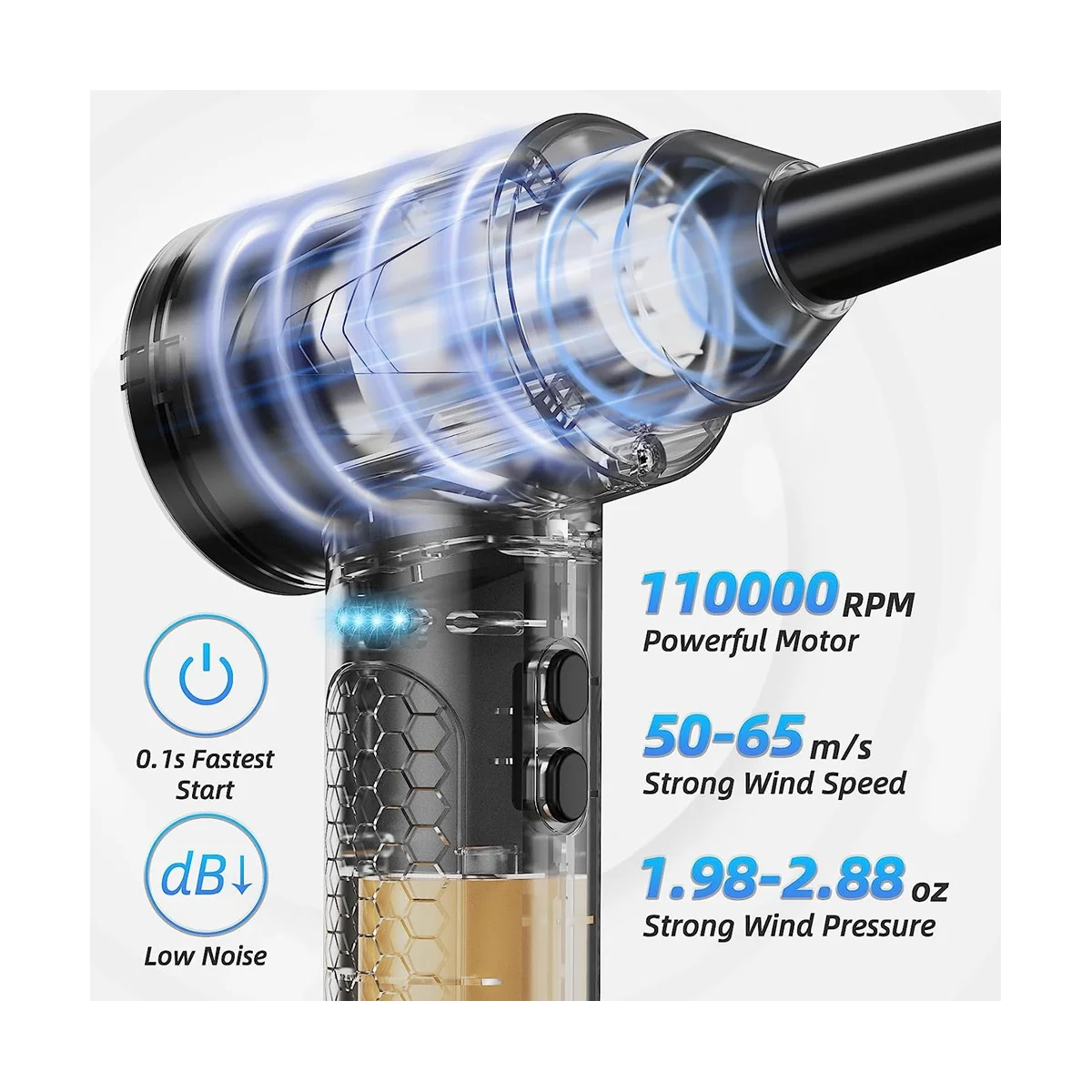 Spolverino elettrico multiuso e aeratore, filtro dell'aria compressa per PC, sostituisci le lattine di aria compressa per una pulizia profonda