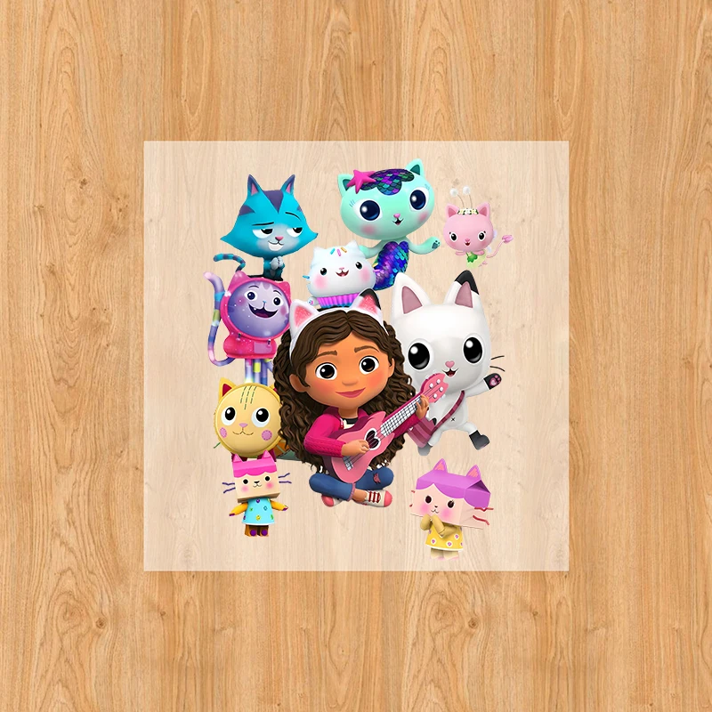 غابي دمية بقع الملابس ملصقات نقل الحرارة شخصيات كرتونية مطبوعة الكي التصحيح لعبة ملصقات الملابس DIY بها بنفسك