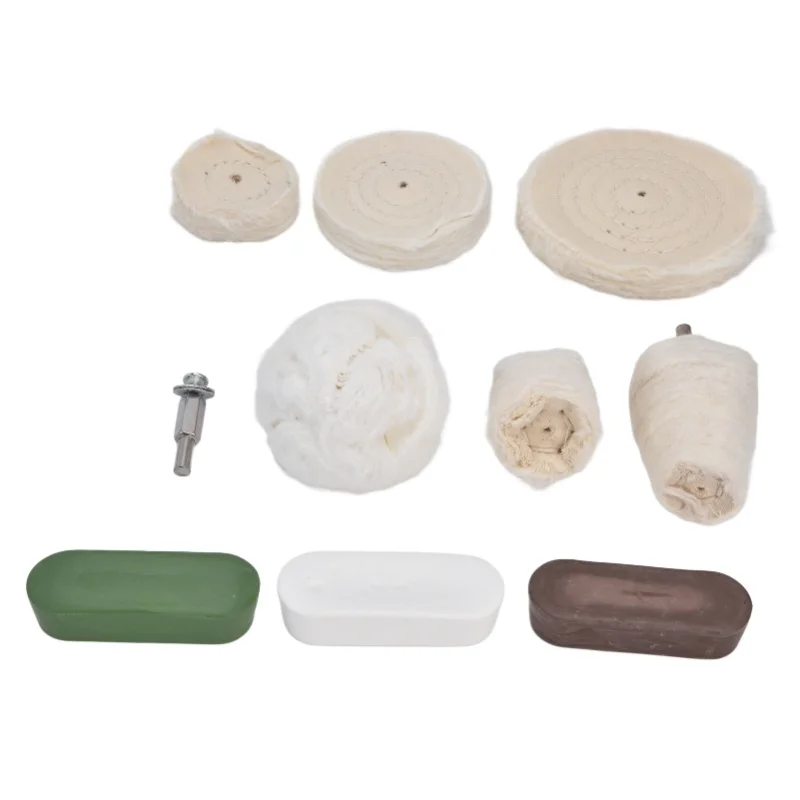 

10Pcs Polishing Head Cotton Flannel Buffing Wheel Tool Set Kit For Metal Marble Glass
