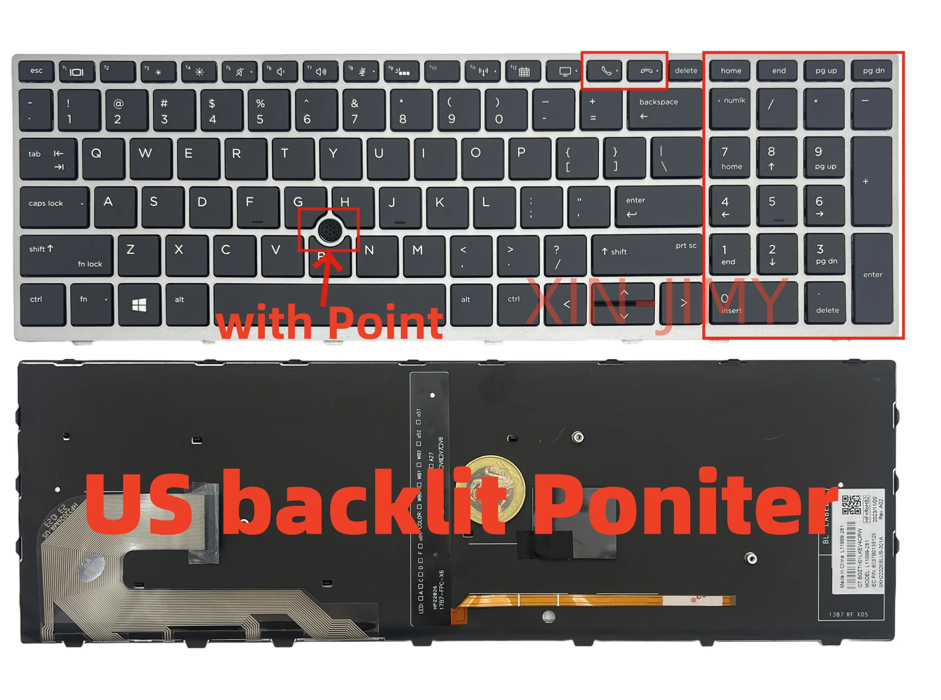 US Silver Frame laptop Keyboard FOR HP Elitebook 850 G5 855 G5 850 G6 855 G6 755 G5 750 G5 Zbook 15U G5 15U G6 black Backlit