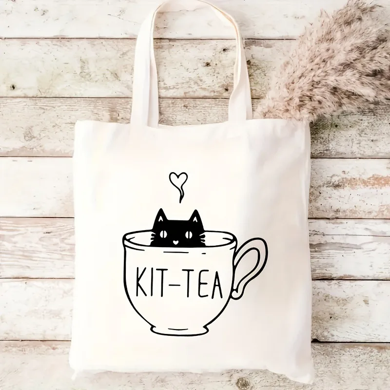 Occupation Hobby Inspired Canvas Tote Bag Collection Cute Cat Medical Photography Pattern Handbag Tote Bags for Women
