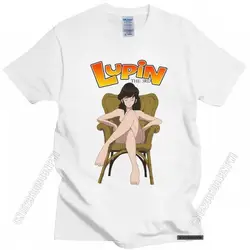 Unique Fujiko Mine Tee Tops Men Soft Fabric Graphic Lupin The Third T Shirt Loose Fit Pure Cotton Manga T-Shirt Merch