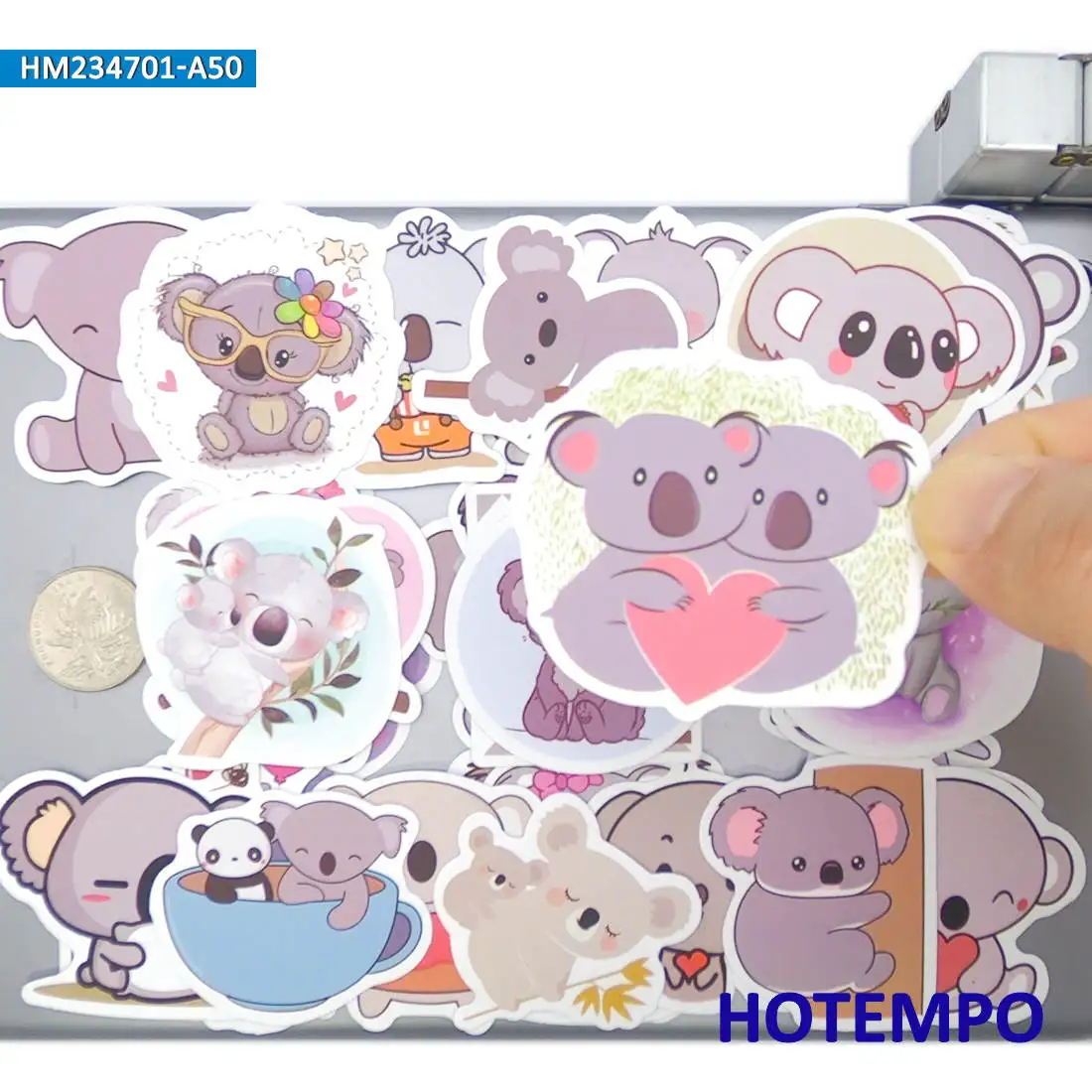 20/30/50Pieces Cute Animals Colorful Cartoon Koala Bear Stickers for Kids Scrapbook Diary Luggage Car Phone Laptop Sticker Toys