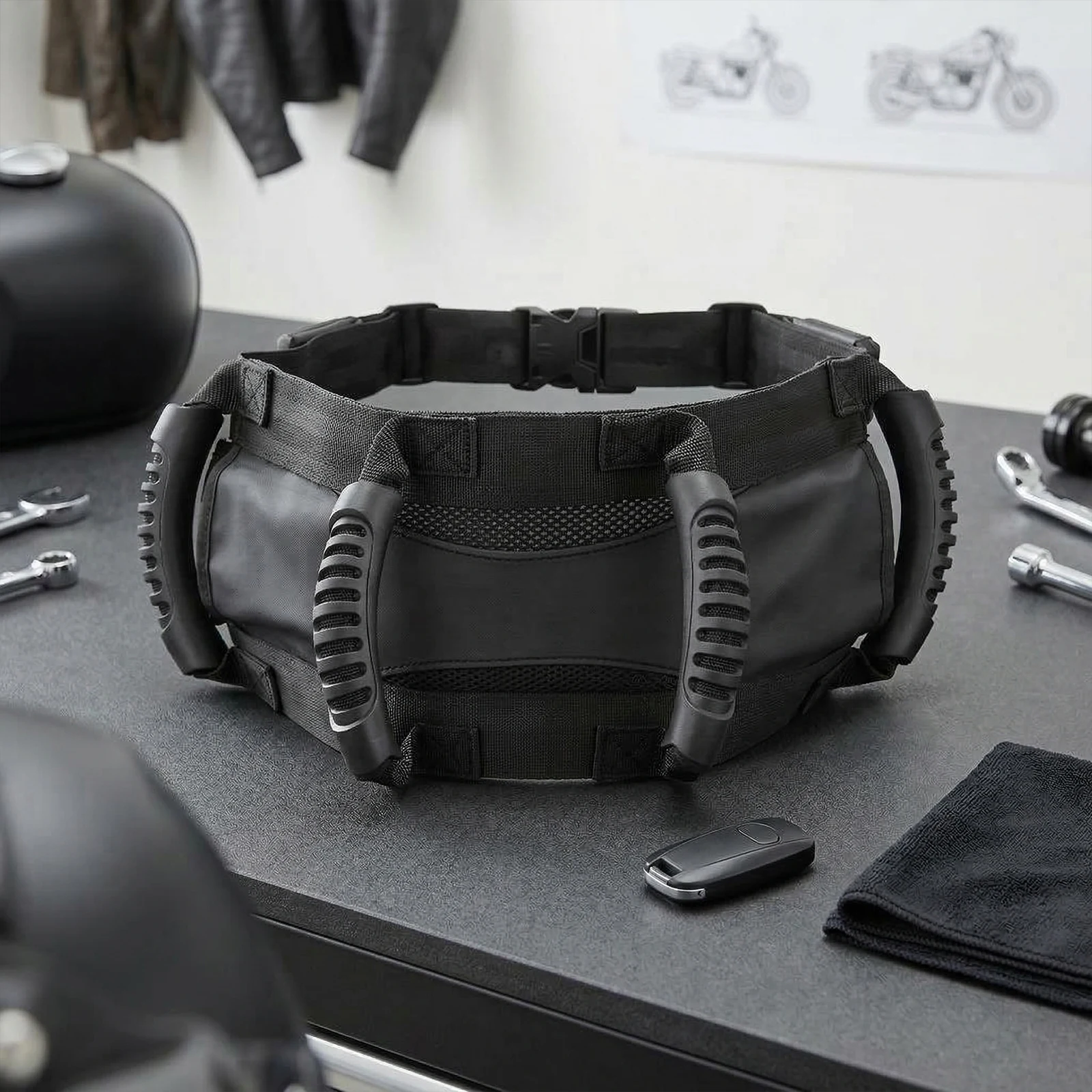 Motorcycle Passenger Grips Heavy Duty Universal Motorcycle Seat Belt Suitable for All Ages Motocross Scooter Snowmobile