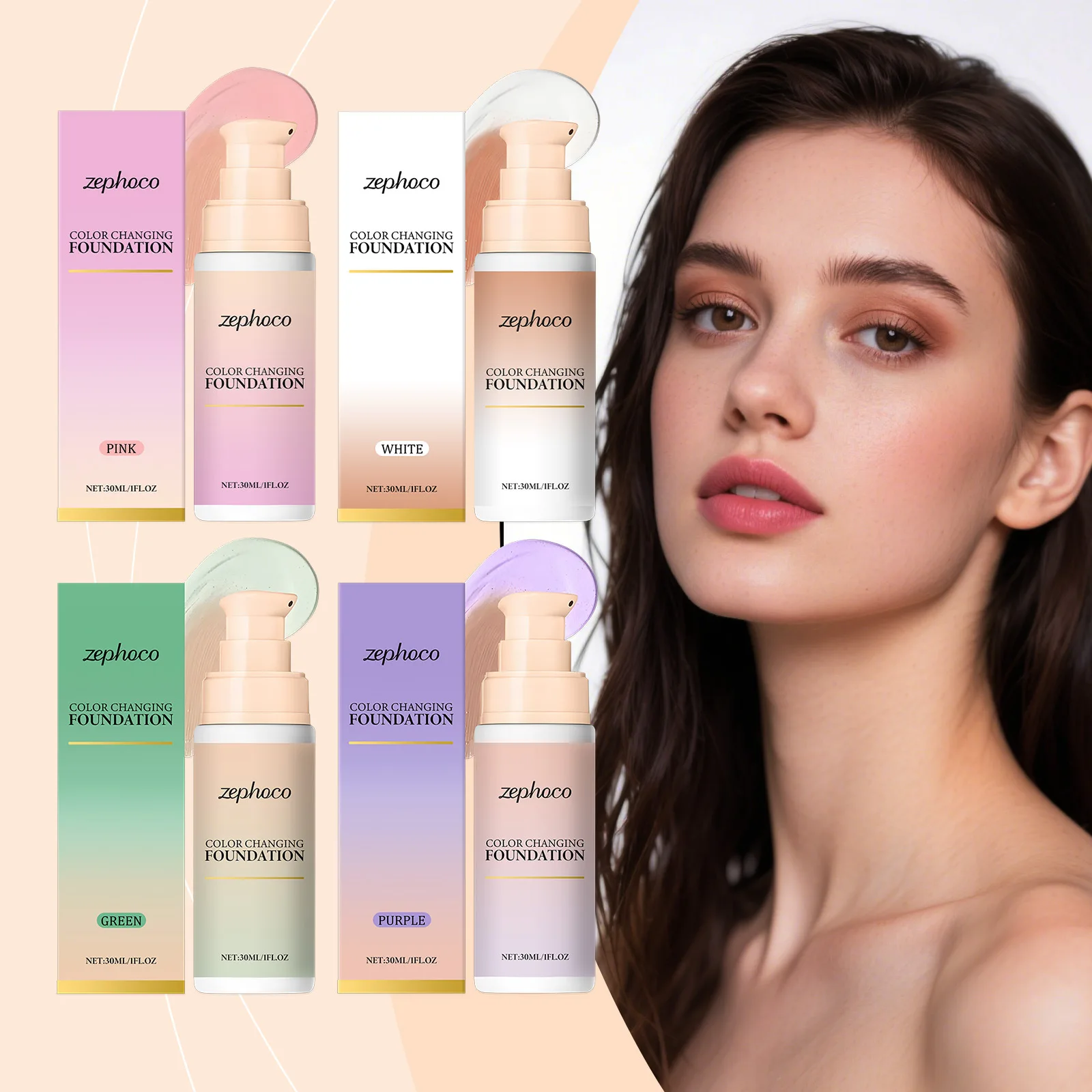 

Color Changing Foundation Concealer Full Coverage Lasting Waterproof Moisturizing Matte Skin Nourishing Foundation