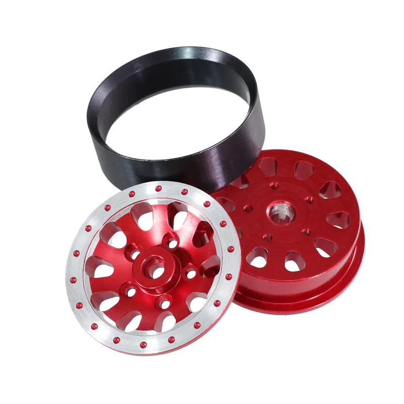 Zestaw ulepszonych felg z metalowymi beadlockami WPL 1/16 kompatybilny z JJRC Feiyue MN Series RC Crawler Truck z mocowaniem sześciokątnym 12mm