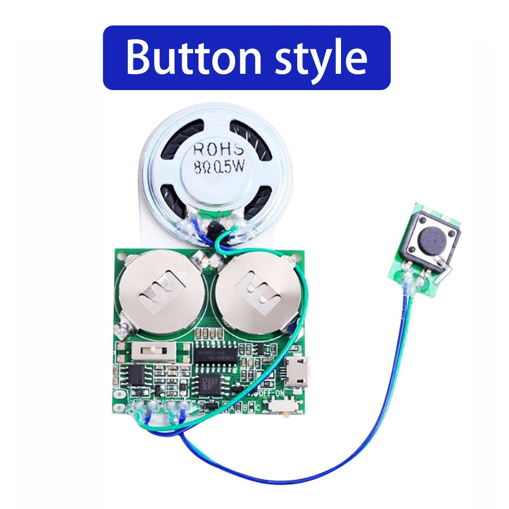 Recordable Sound Module Button Control Sound Chip 8M MP3 WAV Music Voice Player Programmable Board with Speaker for DIY