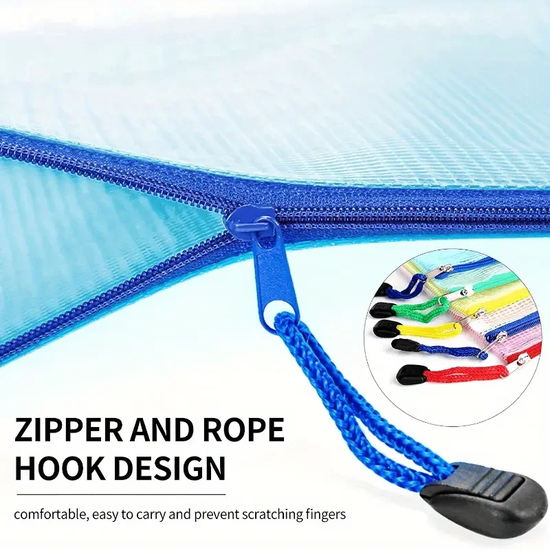 5 قطعة مجلد تخزين القرطاسية ملف شبكة سستة الحقيبة A5 حقيبة مستندات البريدي مجلدات الملفات اللوازم المكتبية المدرسية