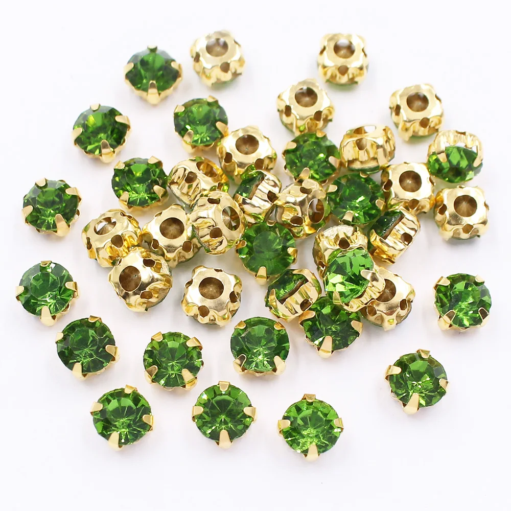 50 Stück-100 Stück Goldkrallenbasis zum Aufnähen von Strasssteinen, Kristallsteinen, Strass-Glasperlen, Nähen von Strasssteinen, Kleidung, Basteln, Edelsteine – Detail 4