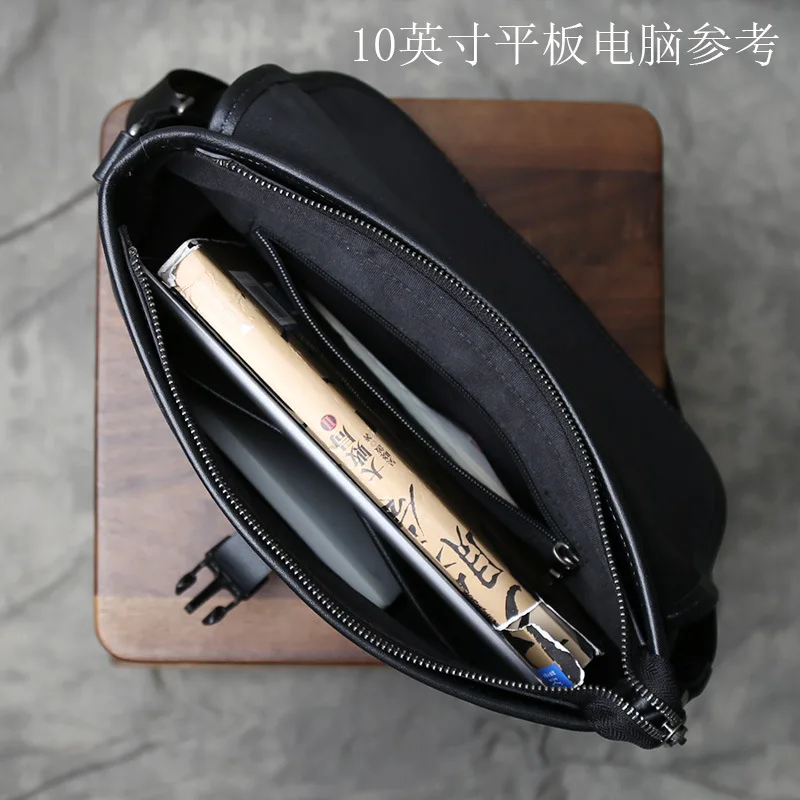 Men's Genuine Leather Crossbody Bag - Top Grain Cowhide Durable Messenger Bag for Commuting