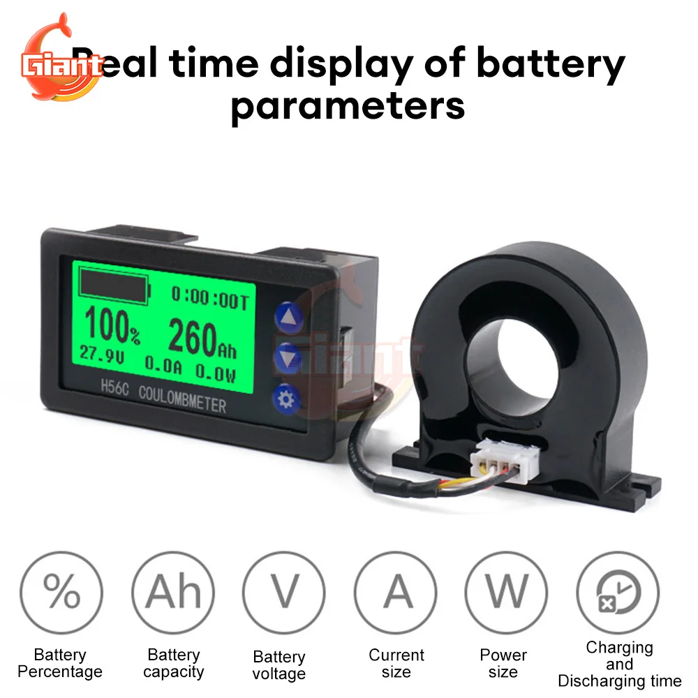 Multi-function Digital Voltmeter Ammeter Lithium Battery Capacity Monitor Tester Hall Coulomb Meter Power Energy Frequency Meter