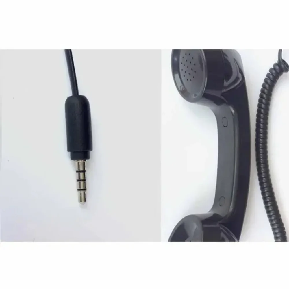 1 Pc 3.5mm Universal microphone retro phone earpiece wired external headphone handle