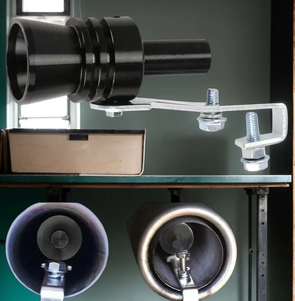 

XL Black Turbo Sound Simulator - Adjustable Exhaust Muffler Whistle with Deep Roar for Vehicles