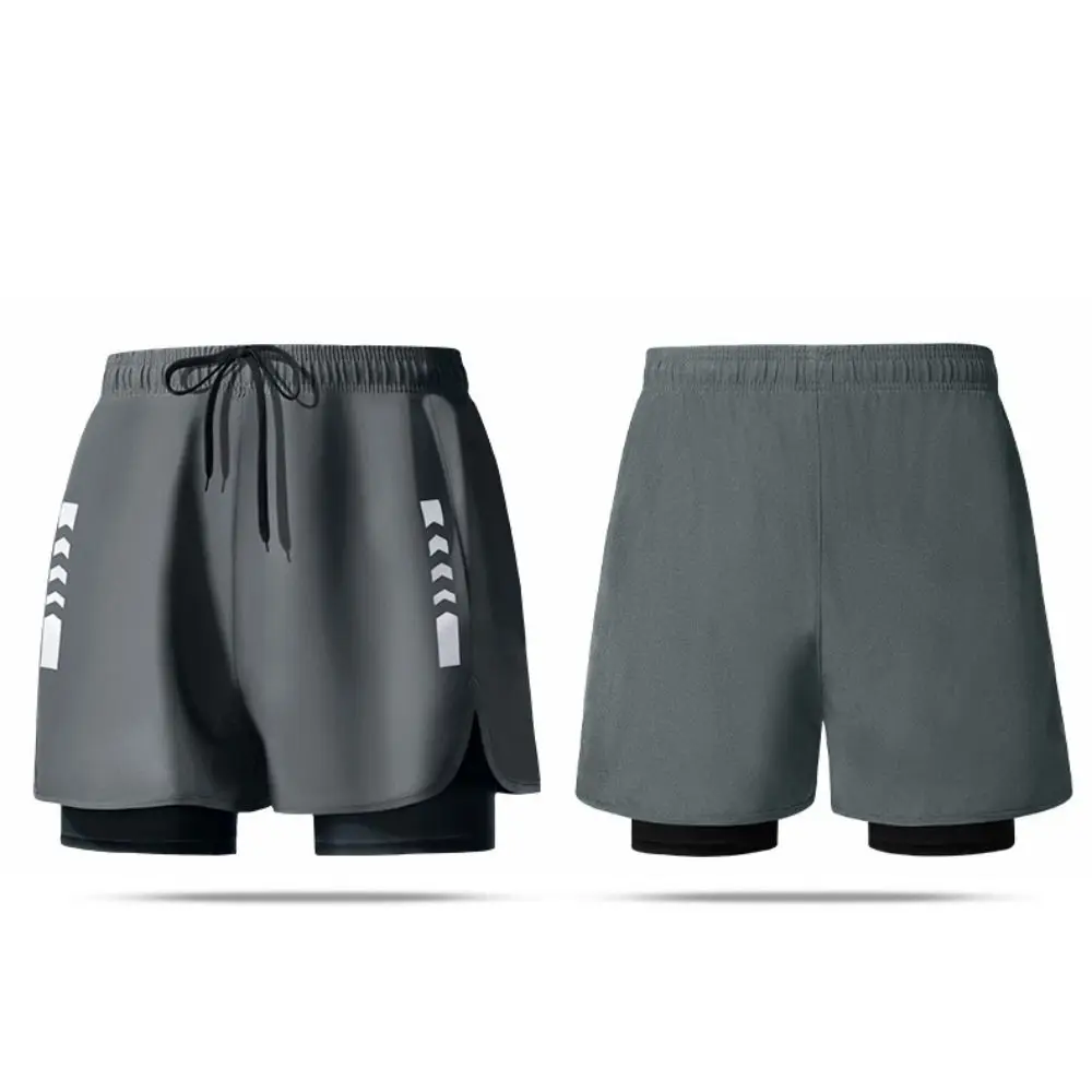 

Двухслойные плавательные шорты с защитой от бликов, мужские спортивные шорты со средней посадкой для тренировок, шорты для серфинга, короткие штаны