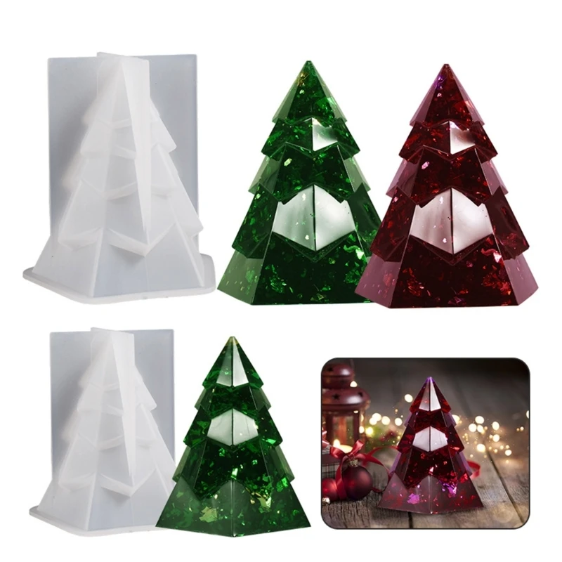 

Christmas Tree Silicone Mold for Candle Making Christmas Tree 3D Handmade-Soap Mold Aromatherapy-Candle Resin Mold DIY