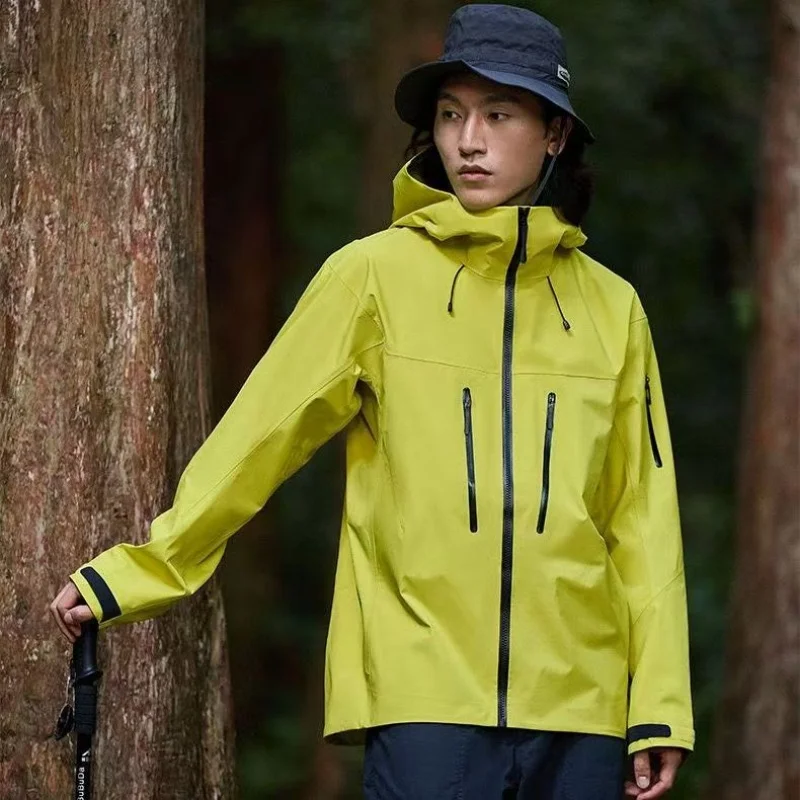 

EiAO Jacket Lightweight Hardshell Spring Waterproof Windproof Abrasion-Resistant Hooded Outdoor Coat for Hiking Camping Fishing