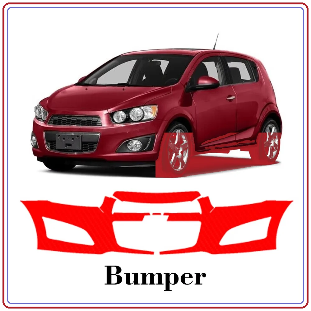 For Chevrolet Sonic 2012-2016 Precut TPU Paint Protection Film PPF Front Bumper Kit Clear Bra Stone Guard EU UK