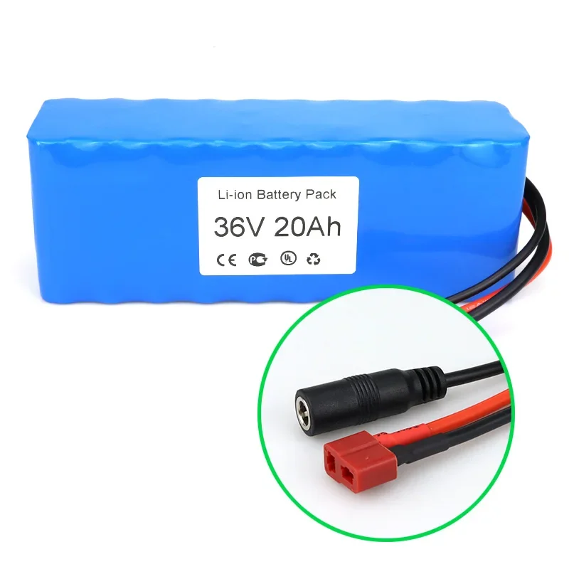 2024 Best Seller 36V Ebike Battery Pack 20Ah T-plug+DC5.5*2.1 Connector and BMS Ebike Battery