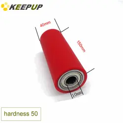 Furniture wheel Diameter 40mm  length 150mm PU polyurethane roller with bearing hardness 50 , Pipeline transmission Rubber wheel