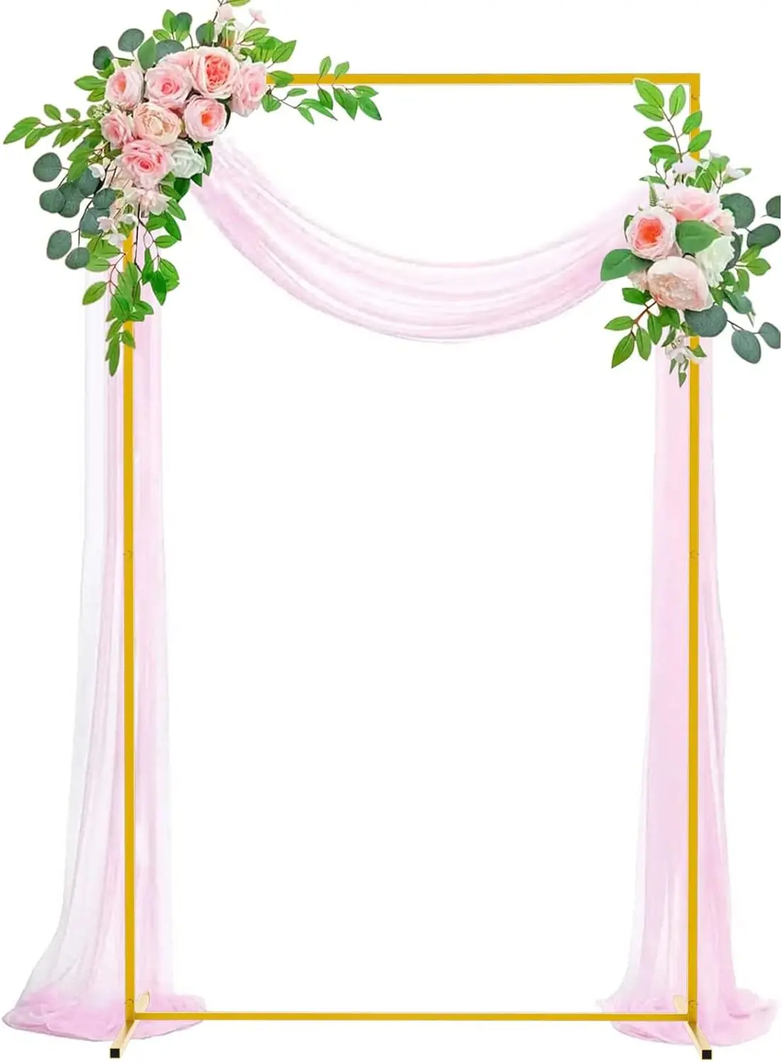 

Wedding Arch Backdrop Stand 6.6x4 FT Square Wedding Arches for Ceremony Gold Metal Balloon Arch Frame for Wedding Birthday Party