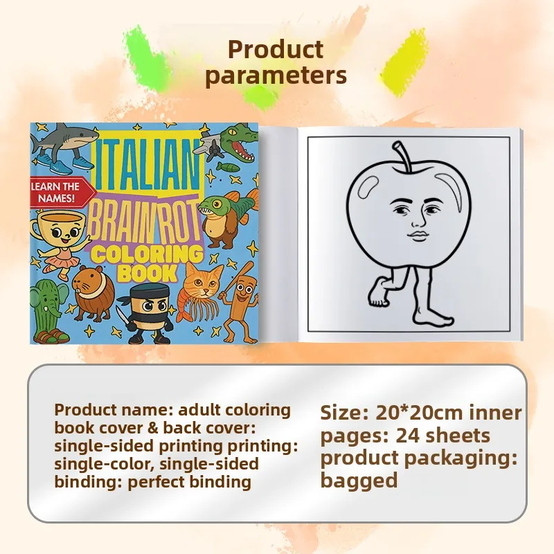 New Popular Cross-border Thick Brain Training Coloring Book Inspired by Italian Style, Wholesale Available