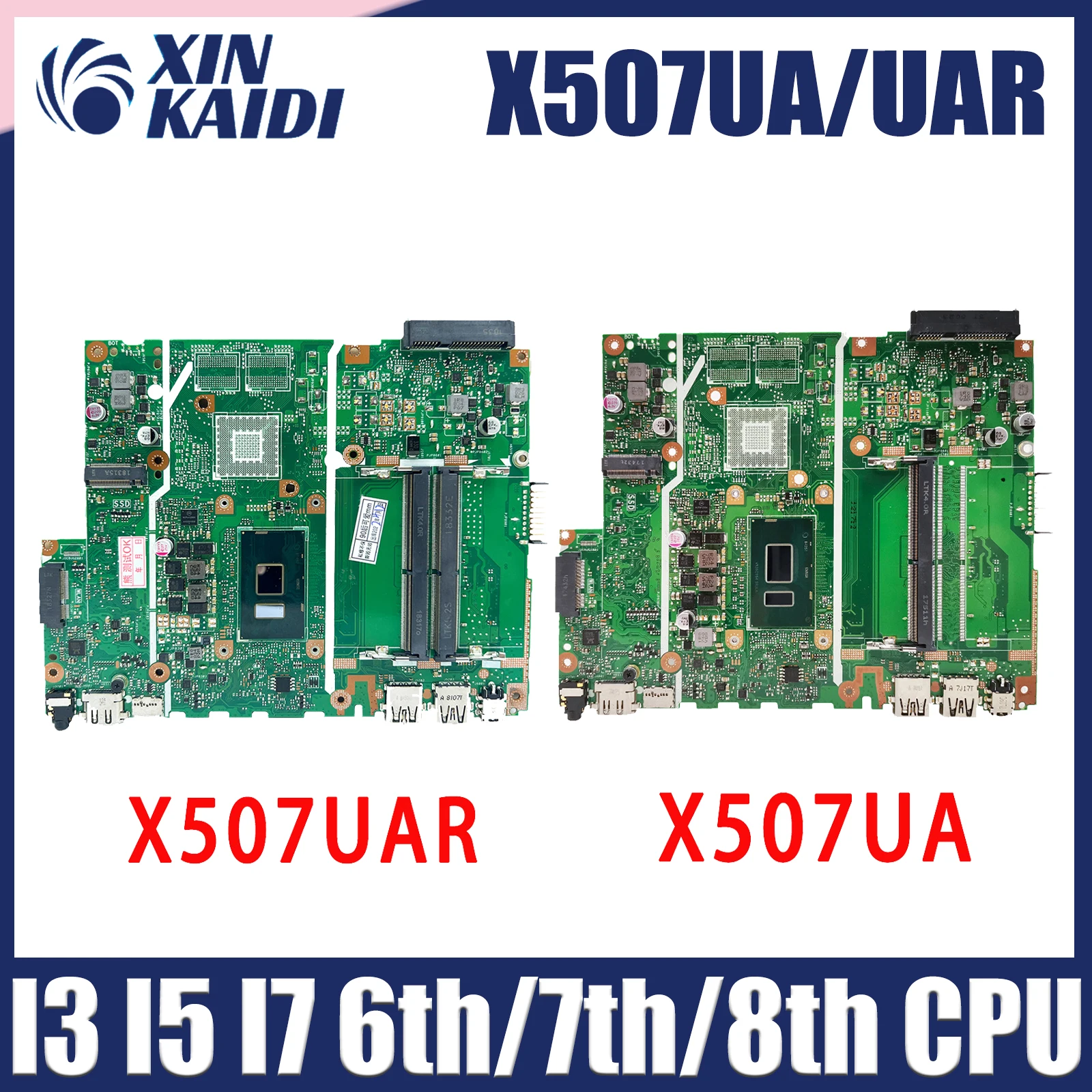 

X507UA Mainboard For ASUS X507UAR A507UA R507UA F507UA Y5000UA Laptop Motherboard CPU I3 I5 I7 6th/7th/8th Gen UMA DDR4