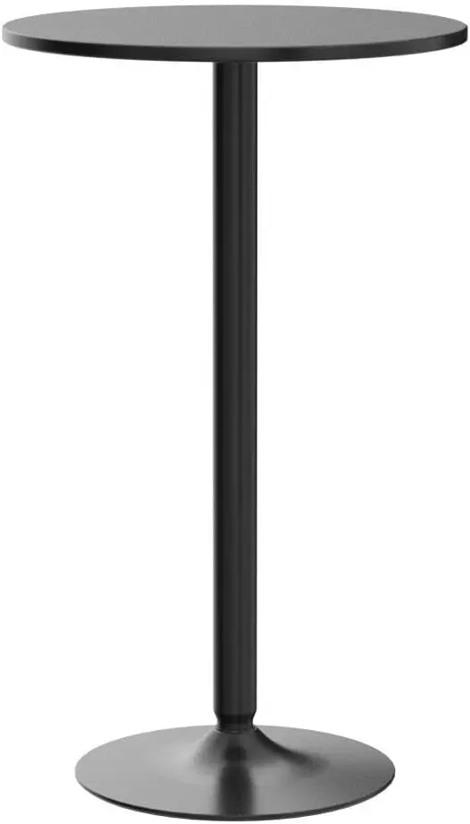 Two-in-one Bar Table with Detachable Pole, Metal Base, 24" Round Top, 40"/22" Two Convertible Height(4, Black)