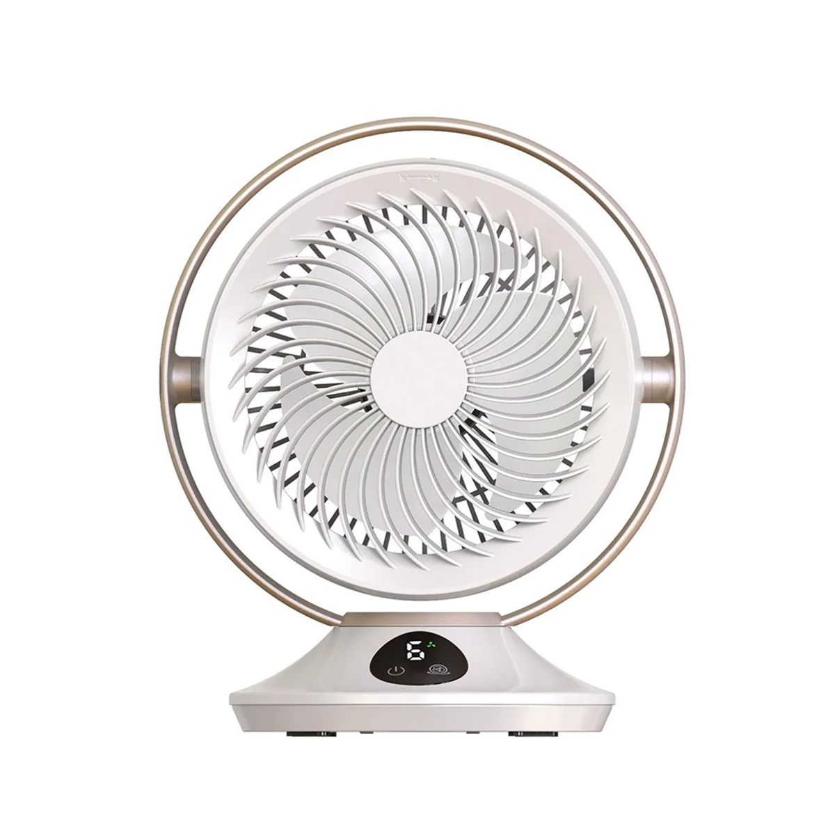 

3000mah Rechargeable Desk Fan,Portable Table Air Circulator Fan for Whole Room- 6 Speeds,360° Tilt,90° Oscillation Beige-A79M