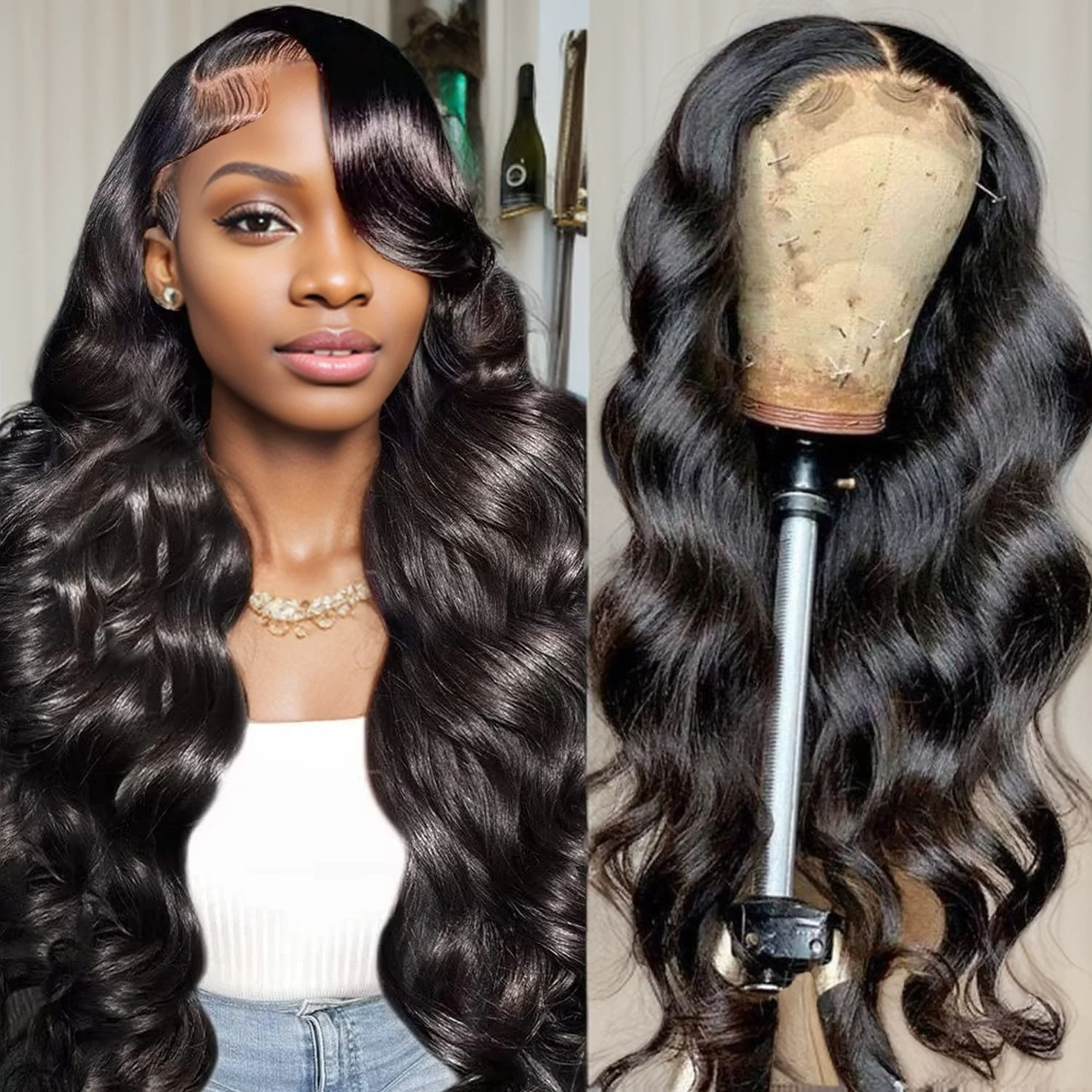 5x5 HD Lace Glueless Wigs Human Hair Pre Plucked Brazilian Body Wave Lace Front Wigs Human Hair Wig For Women Choice on Sale