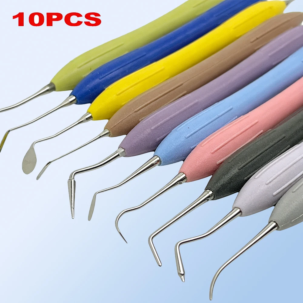 

10 Piece Dental Resin Filler Set Plastic Dresser with Silicone Handle Aesthetic Restoration Kit Resin Knife Spatula Tool